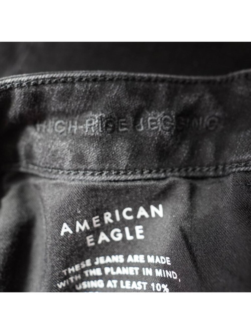 American Eagle Jeans Womens 14 Short Black High Rise Jegging Denim Stretch - Picture 6 of 10